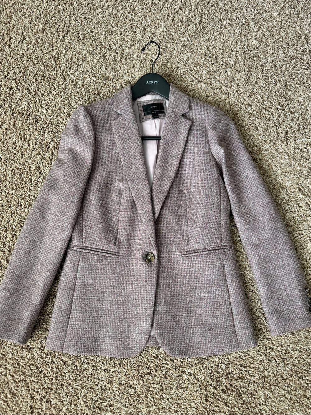 J.Crew Parke Blazer Abraham Moon Wool Pink Plaid Size 4